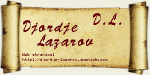 Đorđe Lazarov vizit kartica